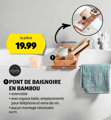 PONT DE BAIGNOIRE EN BAMBOU