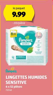Pampers Lingettes Humides Sensitive