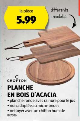 CROFTON PLANCHE EN BOIS D’ACACIA