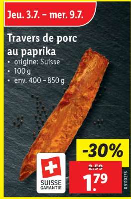 Travers de porc au paprika
