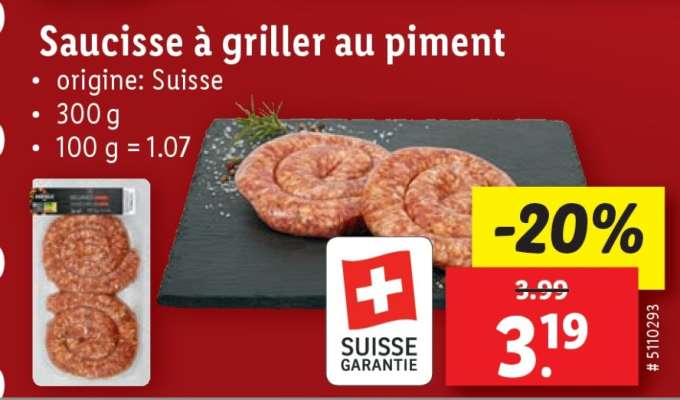 Saucisse à griller au piment