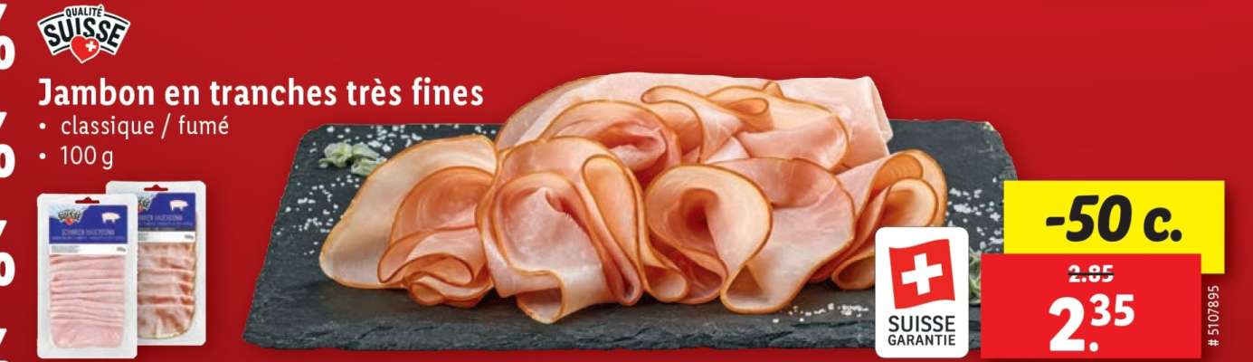 Jambon en tranches très fines