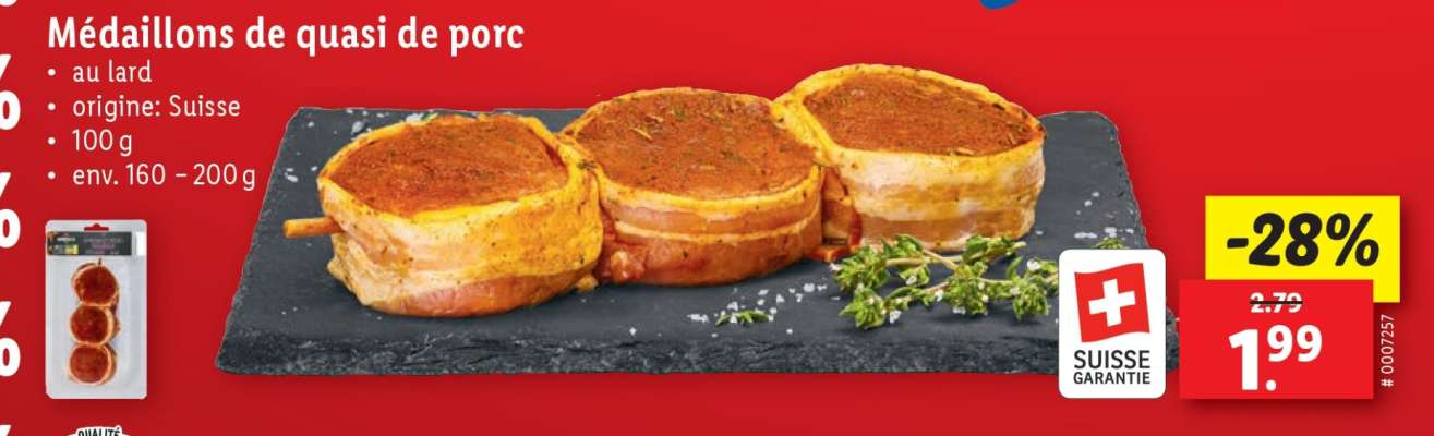 Médaillons de quasi de porc
