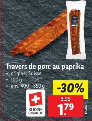 Travers de porc au paprika
