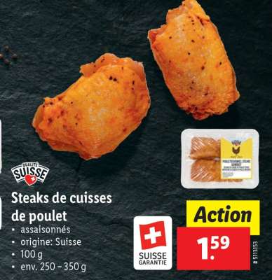 Steaks de cuisses de poulet