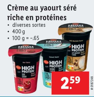 Crème au yaourt séré riche en protéines