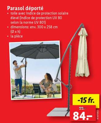 Parasol déporté