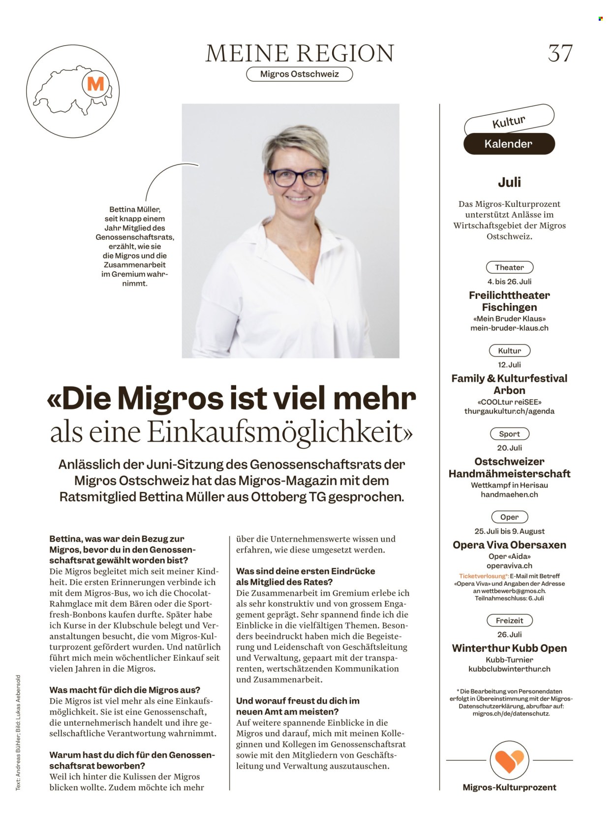Catalogue Migros - 1.7.2025 - 7.7.2025. Page 37. Page 37