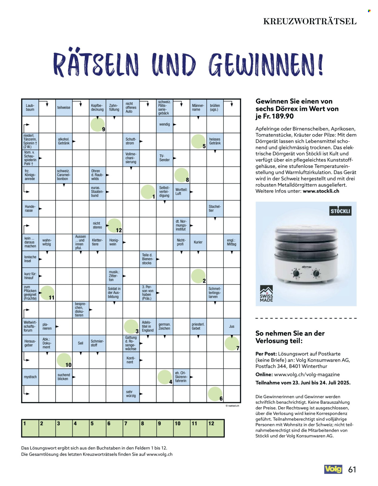 Catalogue Volg - 1.7.2025 - 31.7.2025. Page 61. Page 61