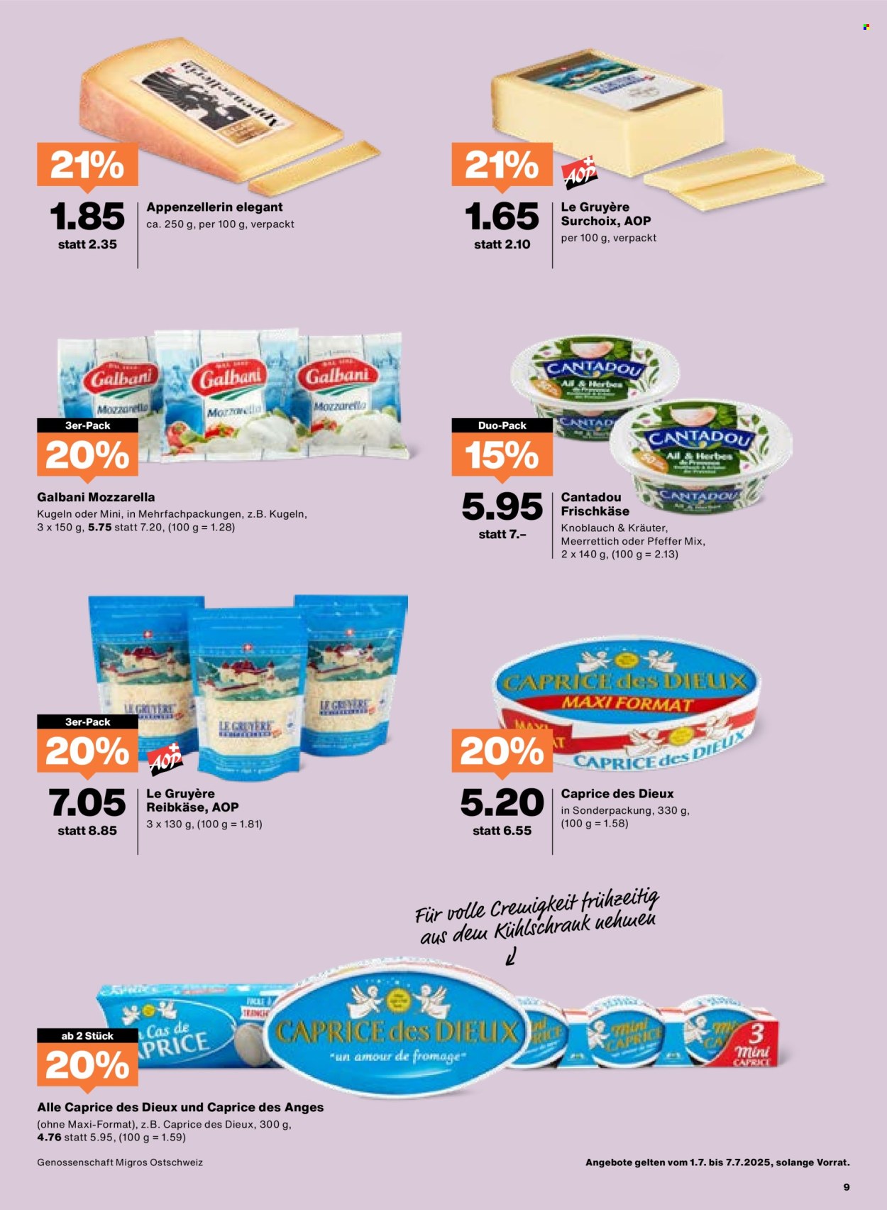 Catalogue Migros - 1.7.2025 - 7.7.2025. Page 9. Page 9
