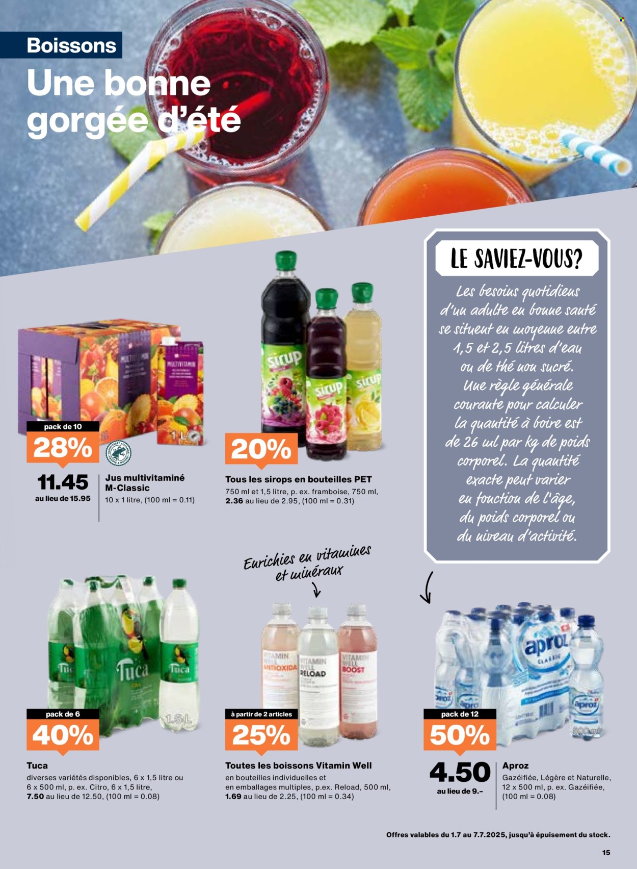 Catalogue Migros - 1.7.2025 - 7.7.2025. Page 15. Page 15