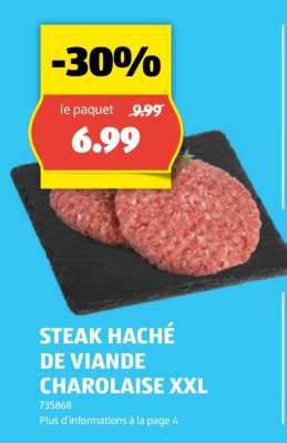 STEAK HACHÉ DE VIANDE CHAROLAISE XXL