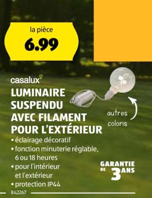 LUMINAIRE SUSPENDU AVEC FILAMENT POUR L’EXTÉRIEUR