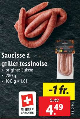 Saucisse à griller tessinoise