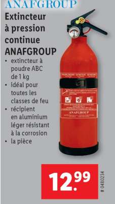 Extincteur à pression continue ANAFGROUP