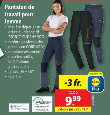 Pantalon de travail pour femme