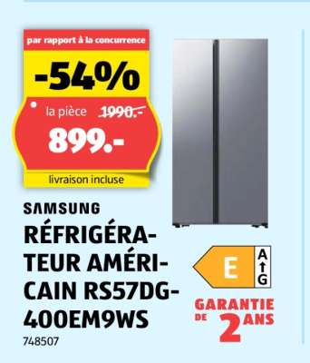 SAMSUNG RÉFRIGÉRATEUR AMÉRICAIN RS57DG-400EM9WS