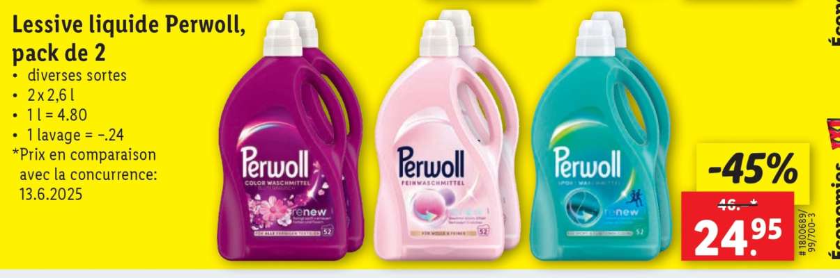 Lessive liquide Perwoll, pack de 2