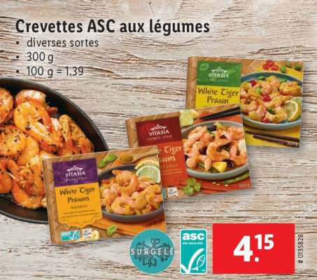 Crevettes ASC aux légumes