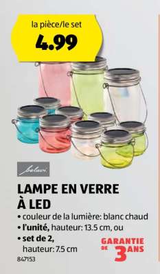 LAMPE EN VERRE À LED