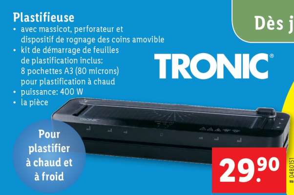 Plastifieuse TRONIC