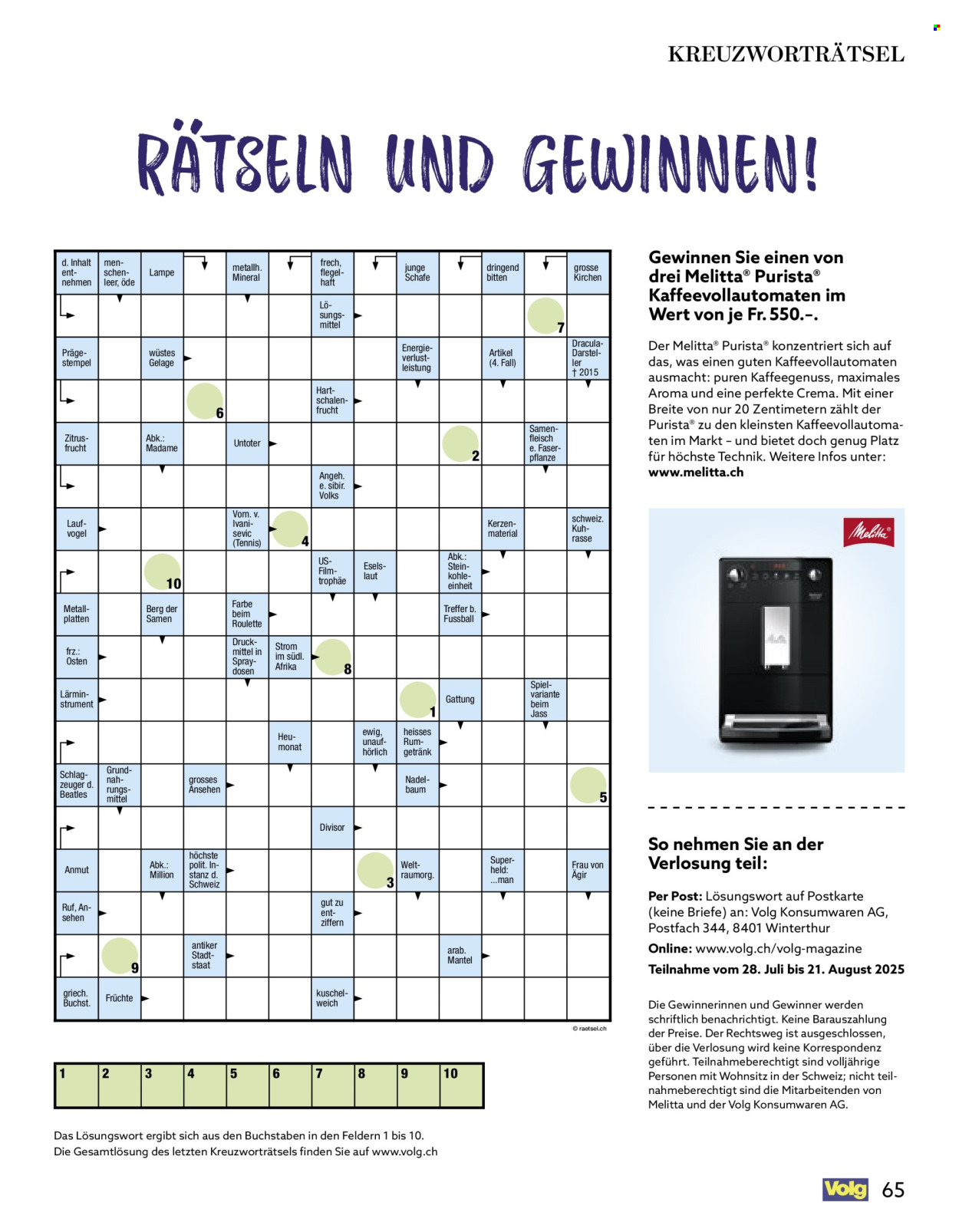 Catalogue Volg - 1.8.2025 - 31.8.2025. Page 65. Page 65