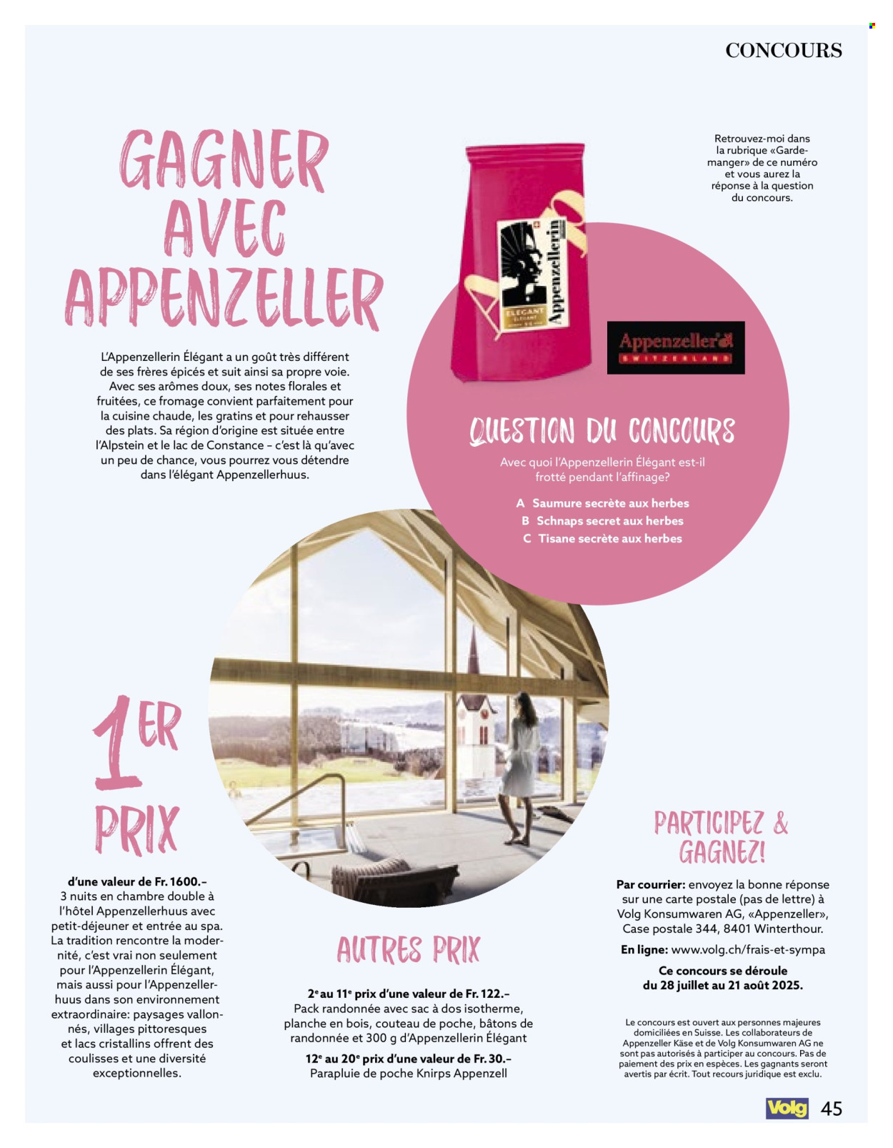 Catalogue Volg - 1.8.2025 - 31.8.2025. Page 45. Page 45