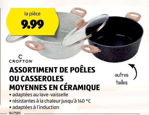 CROFTON ASSORTIMENT DE POÊLES OU CASSEROLES MOYENNES EN CÉRAMIQUE