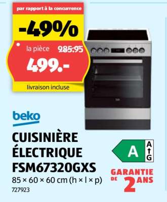CUISINIÈRE ÉLECTRIQUE FSM67320GXS