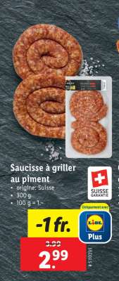 Saucisse à griller au piment