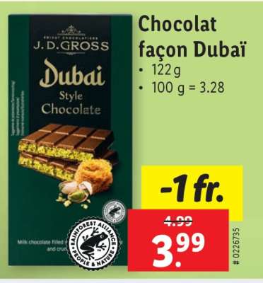 Chocolat façon Dubaï