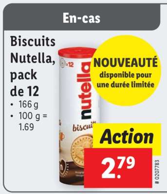 Biscuits Nutella, pack de 12