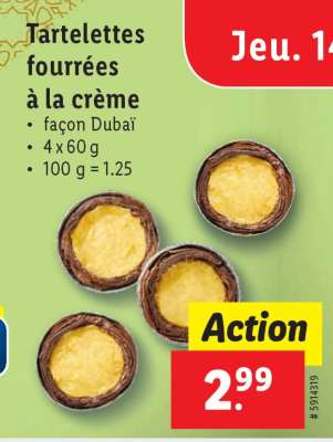 Tartelettes fourrées à la crème