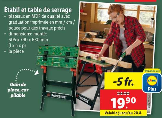 Établi et table de serrage