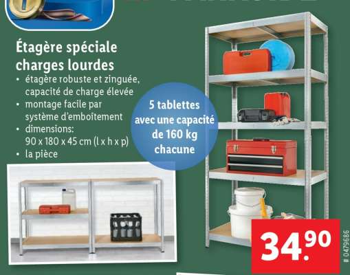 Étagère spéciale charges lourdes