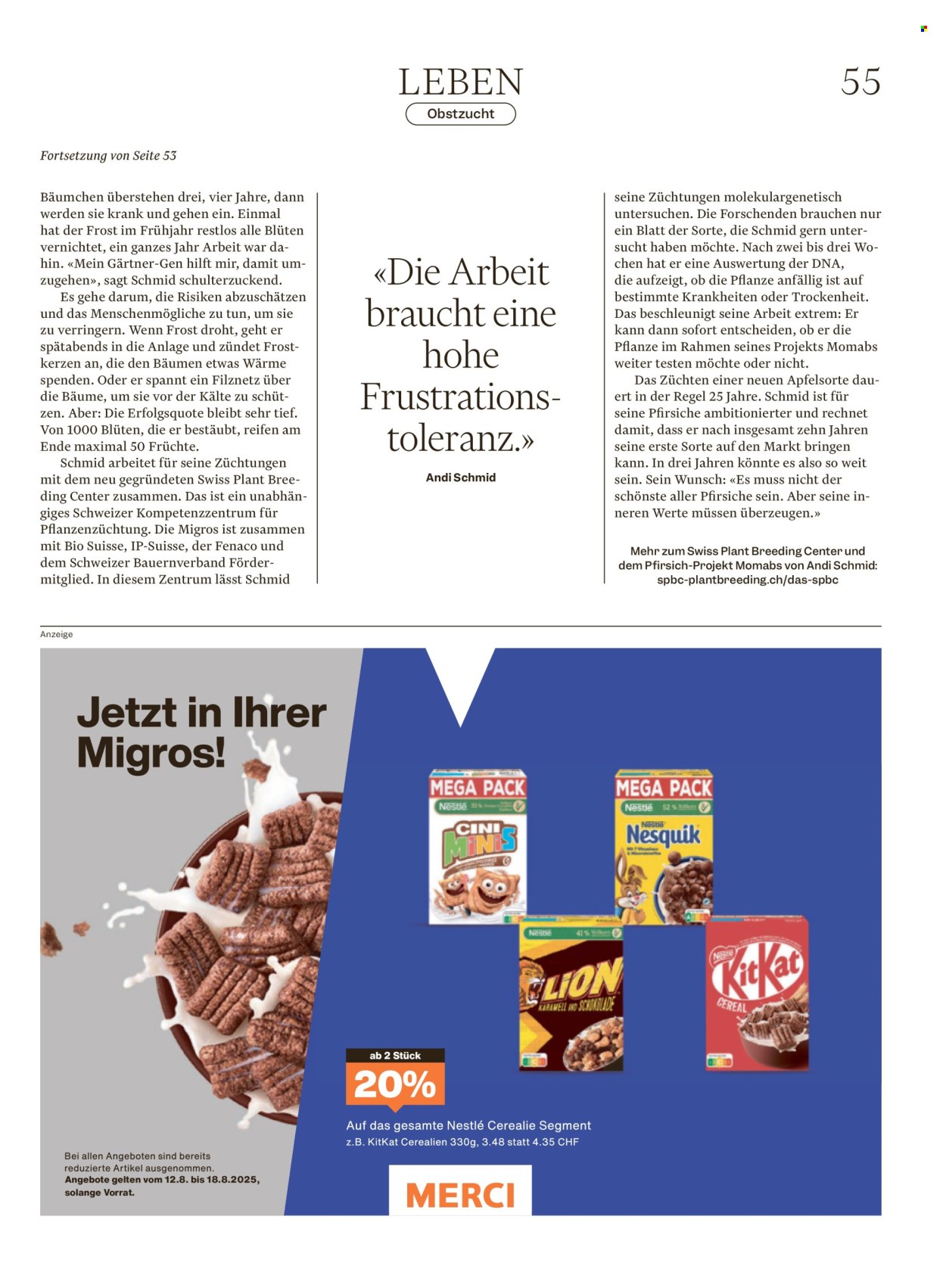 Catalogue Migros - 12.8.2025 - 18.8.2025. Page 55. Page 55