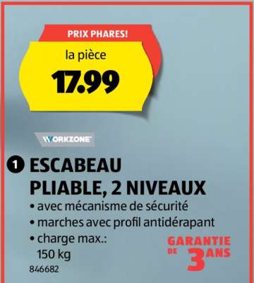 ESCABEAU PLIABLE, 2 NIVEAUX