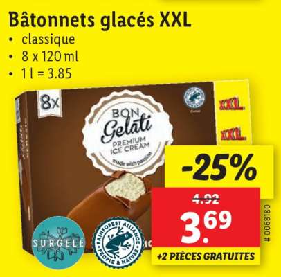 Bâtonnets glacés XXL