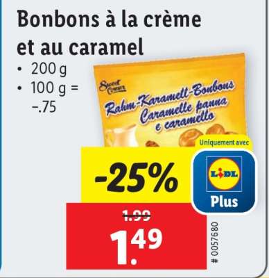 Bonbons à la crème et au caramel