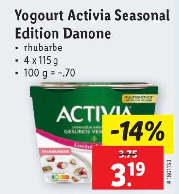 Yogourt Activia Seasonal Edition Danone