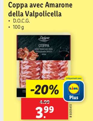Coppa avec Amarone della Valpolicella