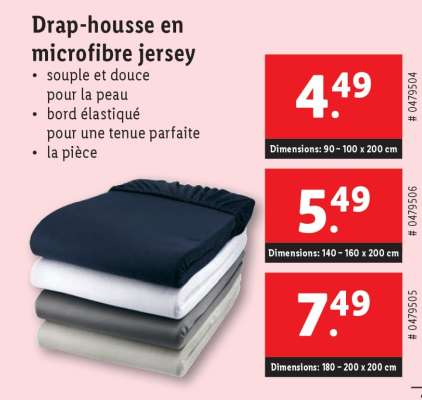 Drap-housse en microfibre jersey (90 - 100 x 200 cm)