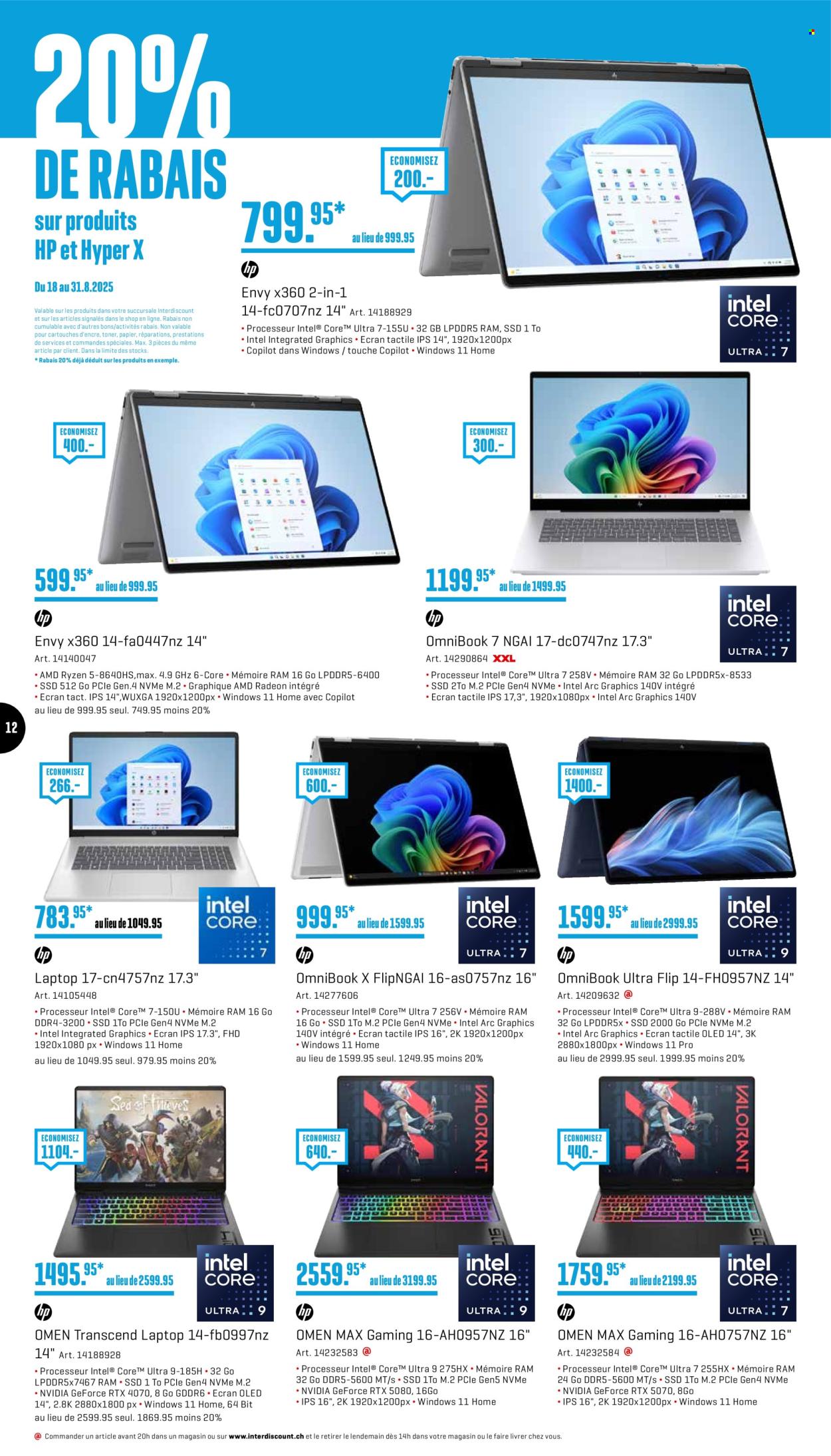 Catalogue Interdiscount - 18.8.2025 - 31.8.2025. Page 12. Page 12