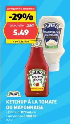 Heinz Ketchup à la Tomate ou Mayonnaise