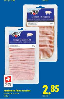 Jambon en fines tranches
