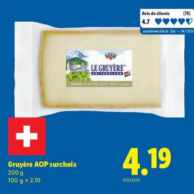 Gruyère AOP surchoix​
