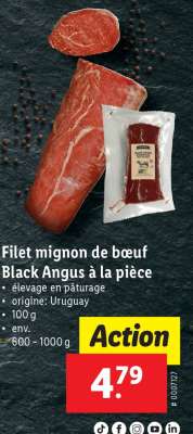 Filet mignon de bœuf Black Angus à la pièce