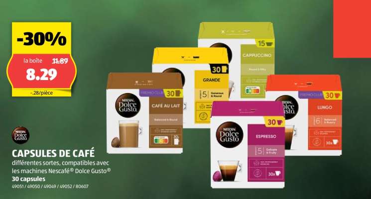 CAPSULES DE CAFÉ