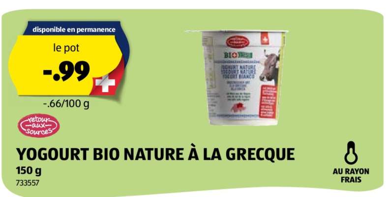 YOGOURT BIO NATURE À LA GRECQUE