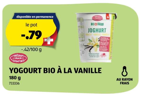 YOGOURT BIO À LA VANILLE